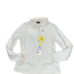 Andrew Marc Women's Ribbed Full Zip Jacket Cream, Size XL